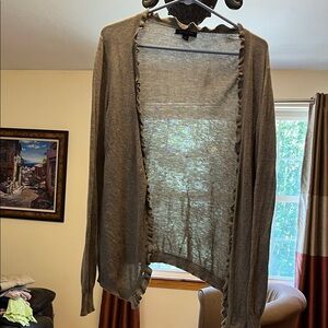 Banana Republic Women's Ruffle Trim Cardigan - Brown